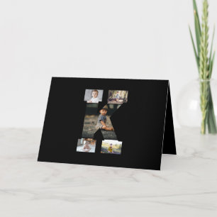 Black and White Letter K Photo Collage Card