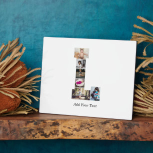 Black and White Letter L Photo Collage Plaque