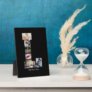 Black and White Letter L Photo Collage Plaque