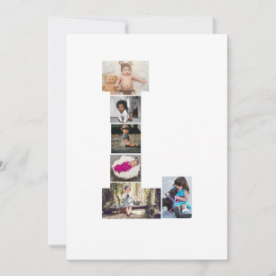 Black and White Letter L Photo Collage Thank You Card