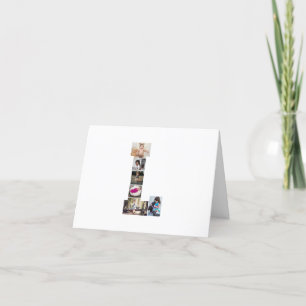 Black and White Letter L Photo Collage Thank You Card