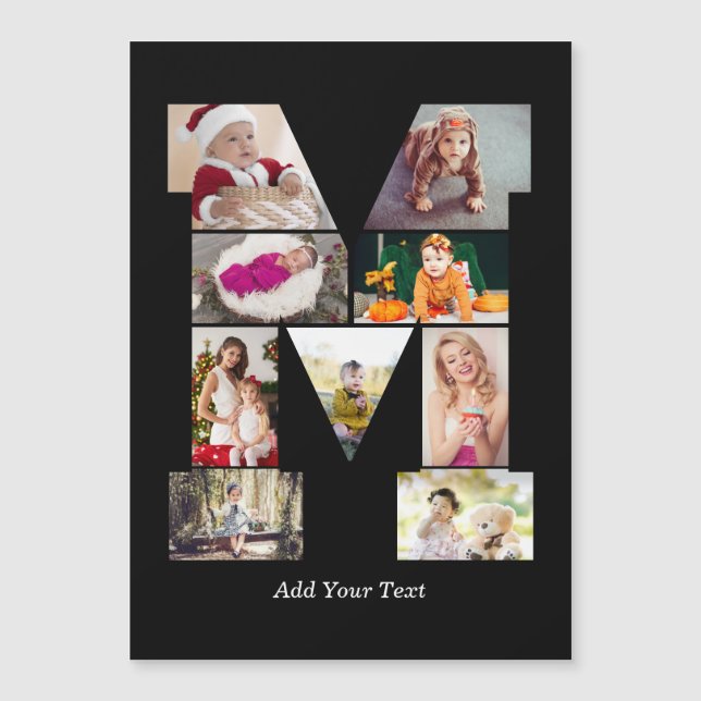Black and White Letter M Photo Collage (Front)