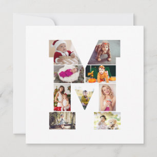 Black and White Letter M Photo Collage Card