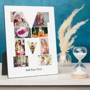 Black and White Letter M Photo Collage Plaque
