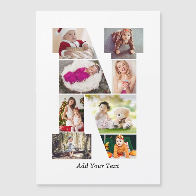 Black and White Letter N Photo Collage (Front)
