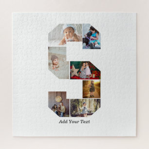 Black and White Letter S Photo Collage Jigsaw Puzzle