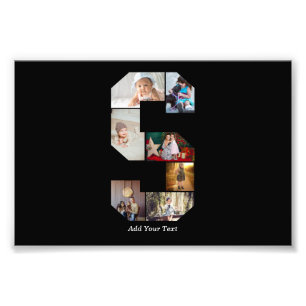 Black and White Letter S Photo Collage Print