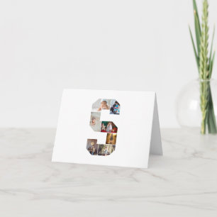 Black and White Letter S Photo Collage Thank You Card