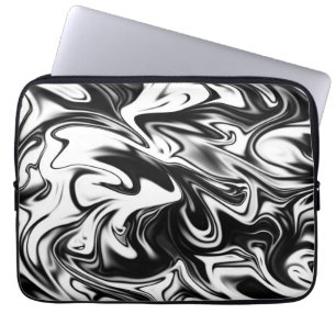 Black And White Licorice Marble, Laptop Sleeve