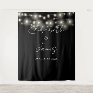 Black And White Lights Wedding Photo Backdrop Tapestry