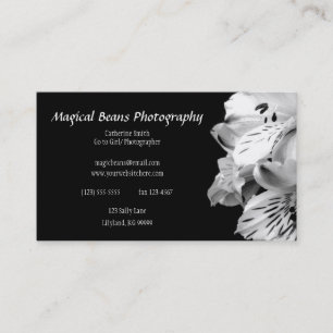 Black and White Lily Profile Business Card