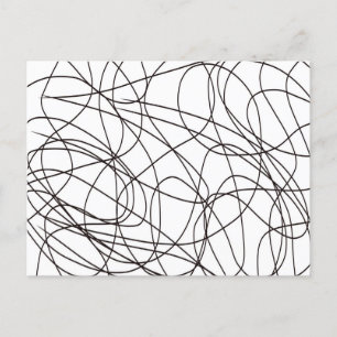 Black and white line art postcard