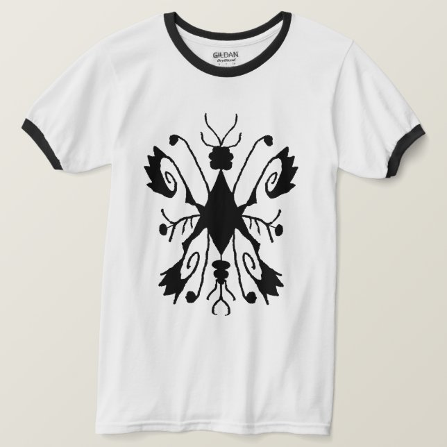 Black and White Line Craft Symbol T-Shirt (Design Front)