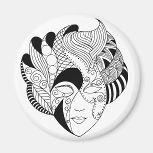 black and white lineart mask magnet