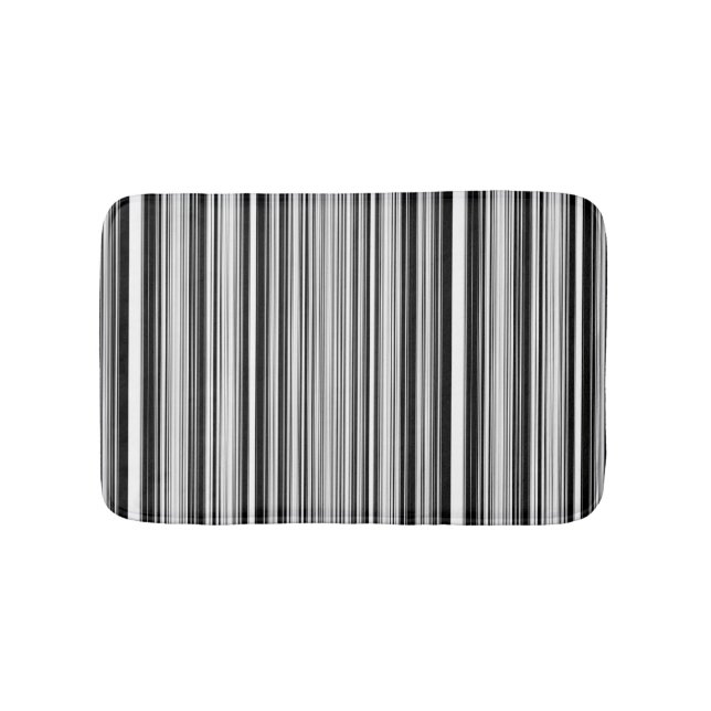 Black And White Lines Bath Mat (Front)
