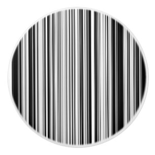 Black And White Lines Ceramic Knob
