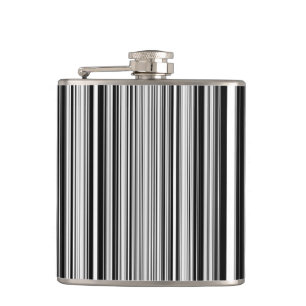 Black And White Lines Hip Flask