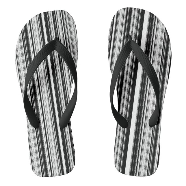 Black And White Lines Jandals (Footbed)