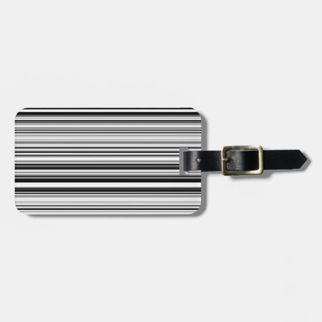 Black And White Lines Luggage Tag (Front Horizontal)