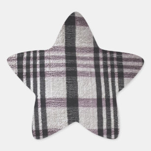 black and white lines on textile star sticker