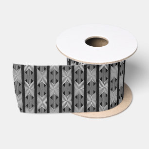 Black and White Lines Satin Ribbon