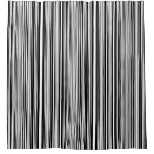 Black And White Lines Shower Curtain