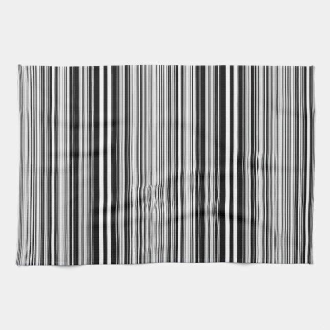 Black And White Lines Tea Towel (Horizontal)