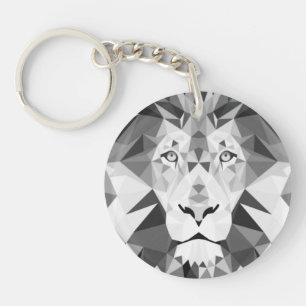 Black and White Lion Key Ring
