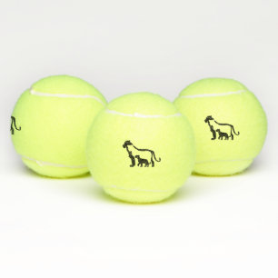 Black and White Lions Tennis Balls