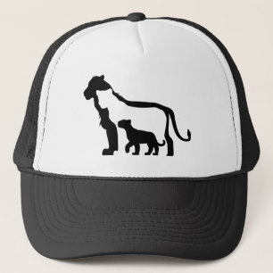 Black and White Lions Trucker Hat