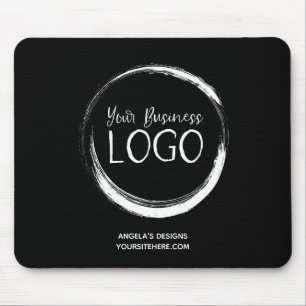 Black and White Logo Promotional Mouse Pad