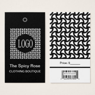 Black and White Logo with Bar Code Price Tags