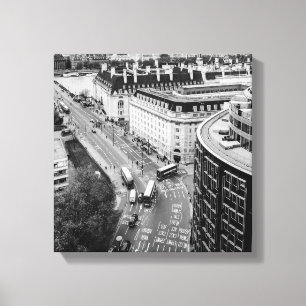 Black and White London City Canvas Print