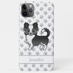 Black And White Long Coat Chihuahua Dog & Name Case-Mate iPhone Case