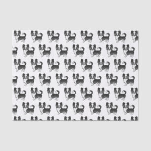 Black And White Long Coat Chihuahua Dog Pattern Tissue Paper