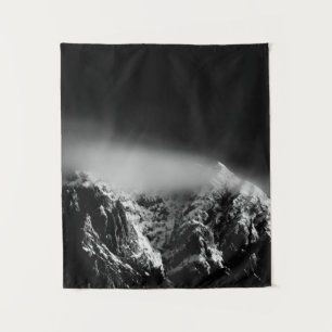 Black and white long exposure of clouds above moun tapestry