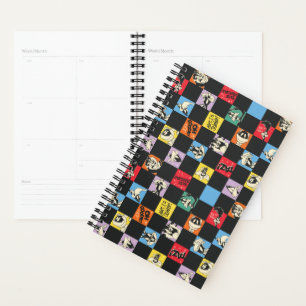 Black and White LOONEY TUNES™ in Colourful Chequer Planner