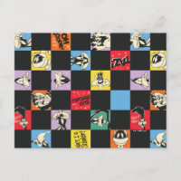 Black and White LOONEY TUNES™ in Colourful Chequer