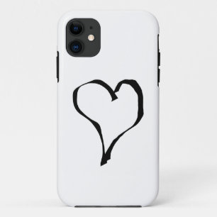 Black and White Love Heart Design. Case-Mate iPhone Case