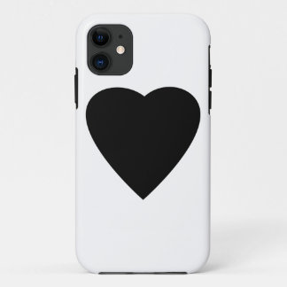 Black and White Love Heart Design. iPhone 11 Case
