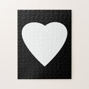 Black and White Love Heart Design. Jigsaw Puzzle