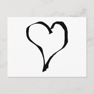 Black and White Love Heart Design. Postcard