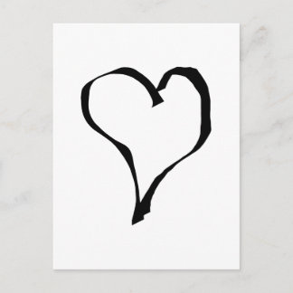 Black and White Love Heart Design. Postcard