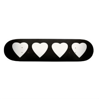 Black and White Love Heart Design. Skateboard