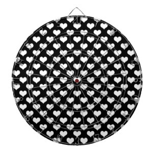 Black And White Love Hearts Dartboard
