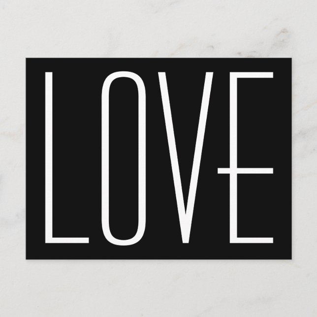 Black and White Love Save the Date Announcement Postcard (Front)