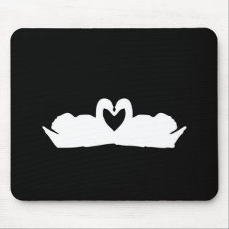 Black And White Love Swans Mouse Pad