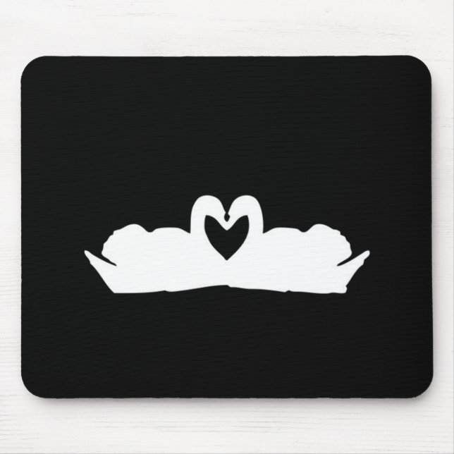 Black And White Love Swans Mouse Pad (Front)