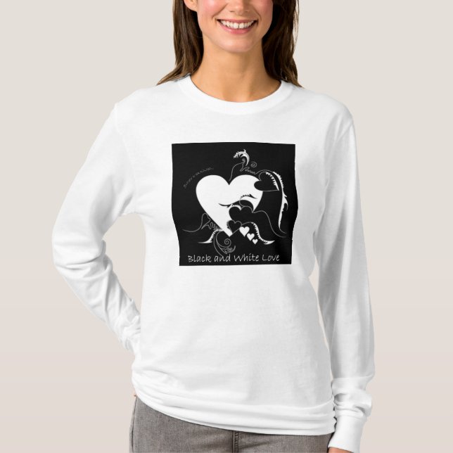 Black and White love T-Shirt (Front)