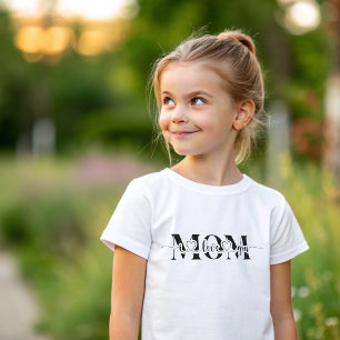 Black and White Love You Mum Print Baby T-Shirt